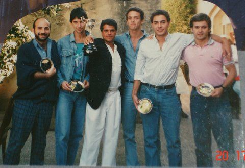 Mundial Juvenil de Nothingham 1989, segundo puesto, Juan Quitegui, Claudio Varela, Valdi Merdinguer (CNP), Alejandro, Leonardo Rizzo y Marcelo Cloppet