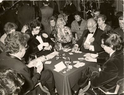 Barnet Shenkin & Michael Rosenberg facing plays the dummy during the 1976 Sunday Times International Pairs.