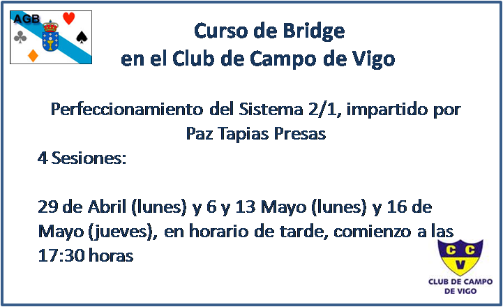 Curso de Bridge en el Club de Campo de Vigo