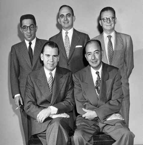 Spingold del año 1952 (sentados) John Crawford, Howard Schenken; (parados) George Rapee, Sam Stayman, B. Jay Becker